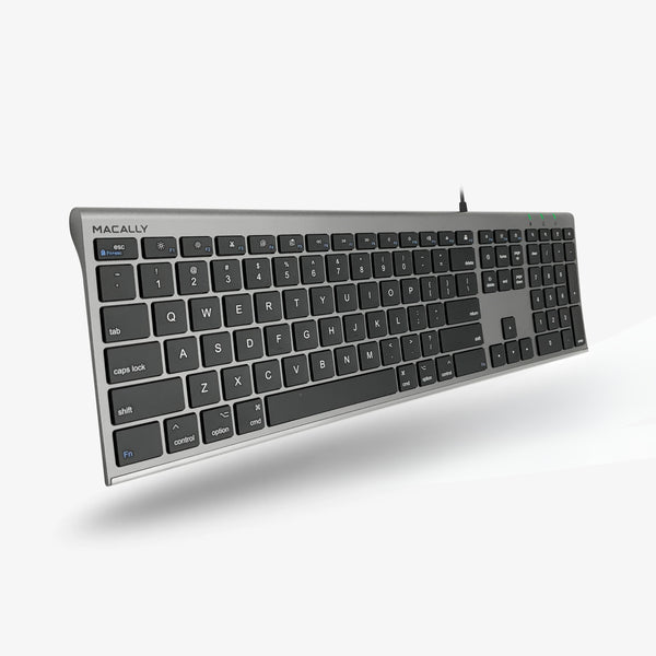 Macally Ultra-Slim USB-C Keyboard - Space Grey - US English - Counterpoint