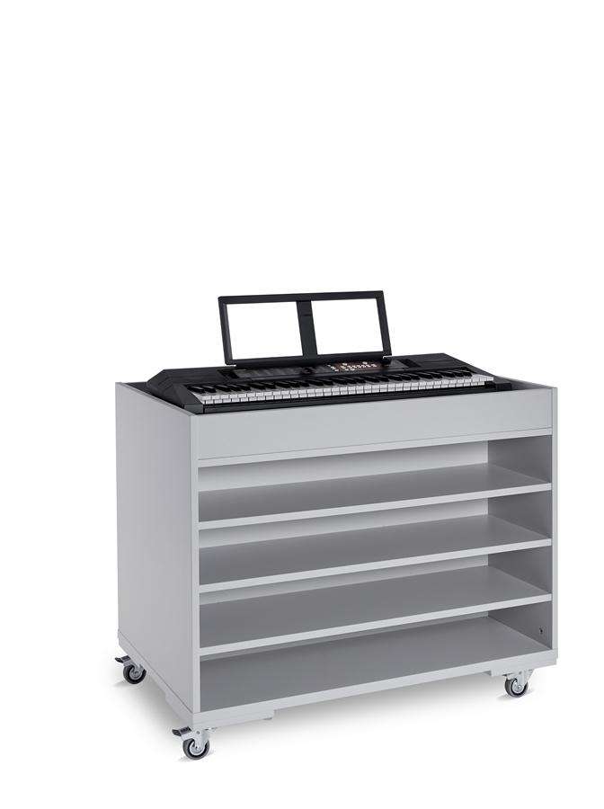 Double Sided Grey Keyboard Storage Trolley for 8 Keyboards - Counterpoint