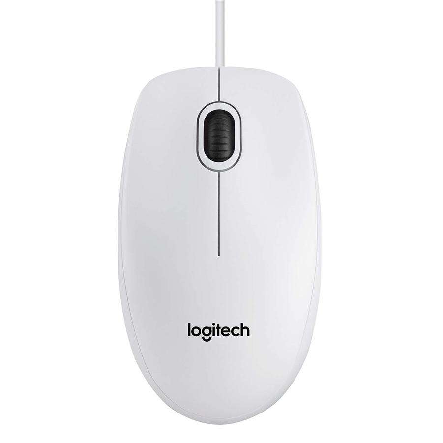 Logitech White B100 USB Optical Mouse - Counterpoint