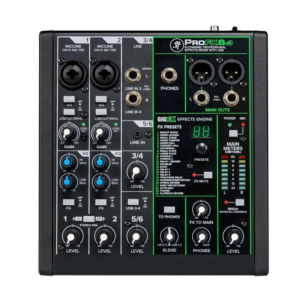 Mackie ProFX 6v3 - 6 Channel Professional Effects Mixer - Counterpoint